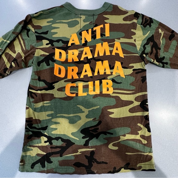ANTI DRAMA DRAMA CLUB Camo Long Sleeve Shirt Riot Society Size SMALL - Picture 1 of 4